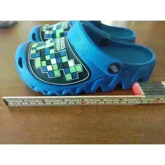 Skechers Mega Craft Slip On Clog Blue Boys Size 1 ' Minecraft Style 'Heavy Duty - Picture 4 of 4
